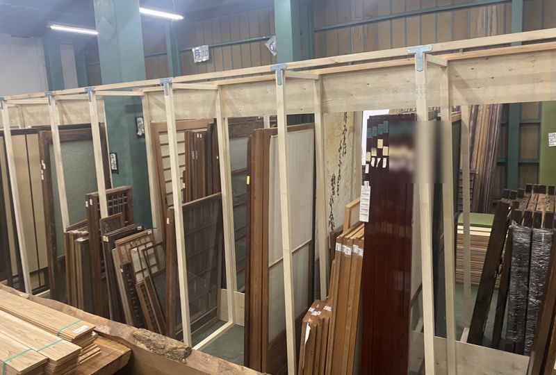 Doors on display in the store
